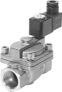 Festo 1489963 solenoid valve VZWP-L-M22C-G34-250-3AP4-40 Servo-controlled, with piston, G3/4" connection. Design structure: Pilot-actuated piston poppet valve, Type of actuation: electrical, Sealing principle: soft, Assembly position: Coil preferably on top, Mounting t