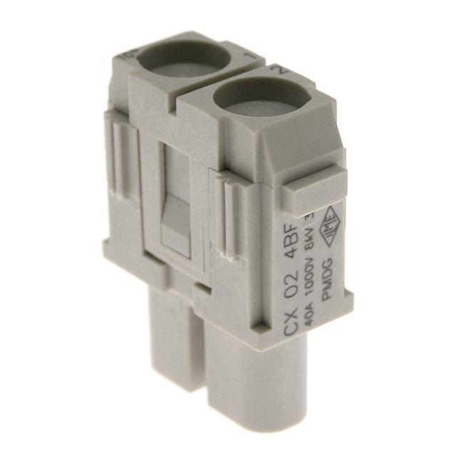 Mencom CX-02-4BF Mixo series, Female Rectangular Insert, 2 pin, 40 amp, Screw, for 4.8mm cable