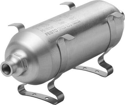 Festo 160233 air reservoir CRVZS-0.1 Volume: 0,1 l, Assembly position: Any, Conforms to standard: AD 2000 reference sheet, Operating pressure: -0,95 - 16 bar, Authorisation: (* CRN, * TÜV)