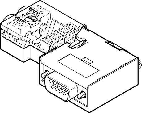 Festo 574589 plug NECU-S1W9-C2-APB Mounting type: 4-40 UNC-2B, Fieldbus interface: Sub-D, 9-pin, socket, Electrical connection 1: Sub-D plug, 9-pin, Electrical connection 2: IDC terminal, Baud rate: 12 Mbit/s