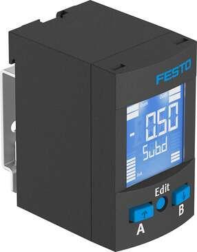 Festo 8001239 pressure sensor SPAU-V1R-W-Q4D-L-PNLK-PNVBA-M8D Suitable for monitoring compressed air and non-corrosive gases, mounting using wall attachment, with display. Authorisation: (* RCM Mark, * c UL us - Listed (OL)), CE mark (see declaration of conformity): (*
