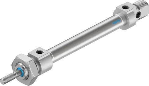 Festo 19180 standards-based cylinder DSNU-8-50-P-A Based on DIN ISO 6432, for proximity sensing. Various mounting options, with or without additional mounting components. With elastic cushioning rings in the end positions. Stroke: 50 mm, Piston diameter: 8 mm, Piston