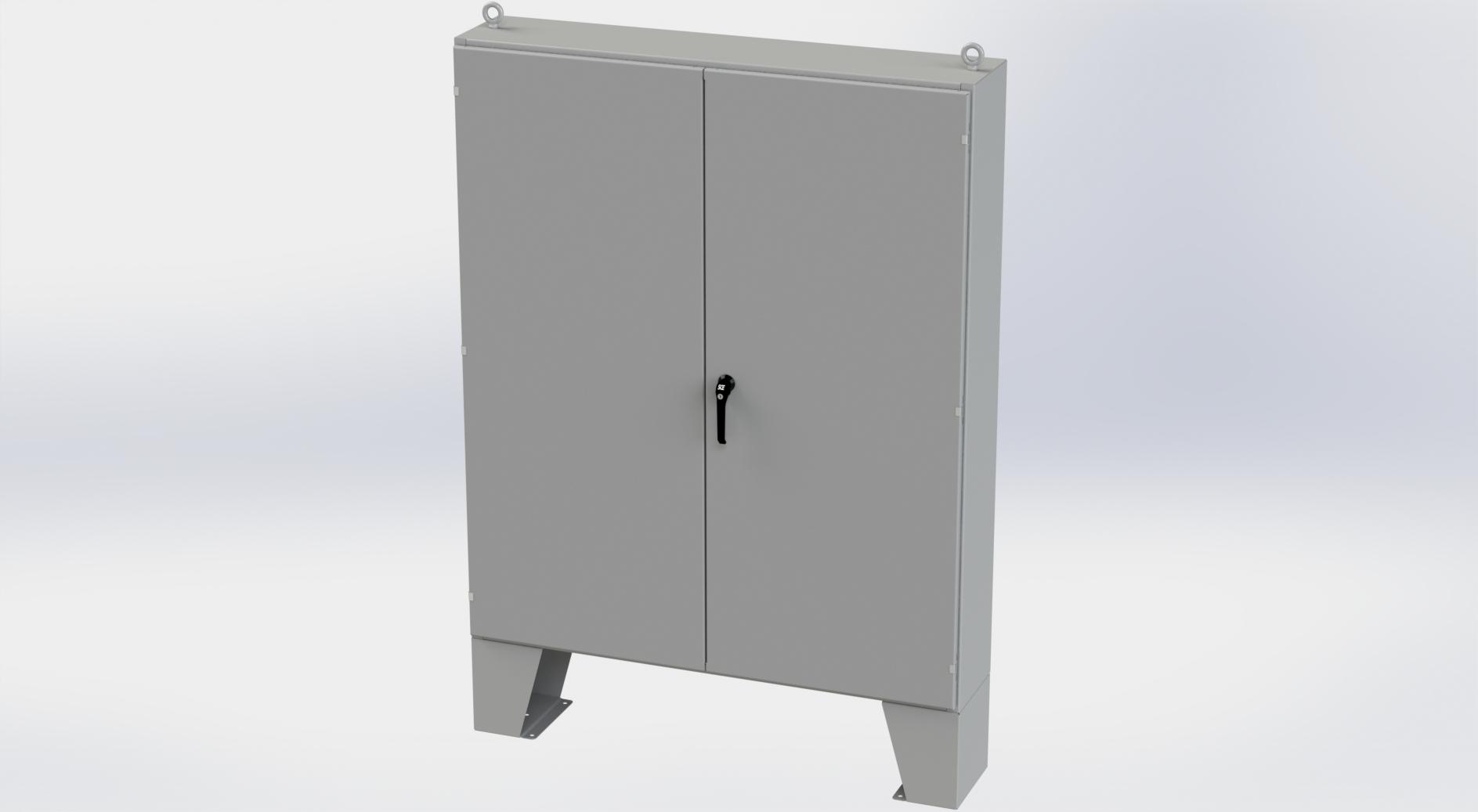 Saginaw Control SCE-726012ULP 2DR LP Enclosure, Height:72.00", Width:60.00", Depth:12.00", ANSI-61 gray powder coating inside and out. Optional sub-panels are powder coated white.