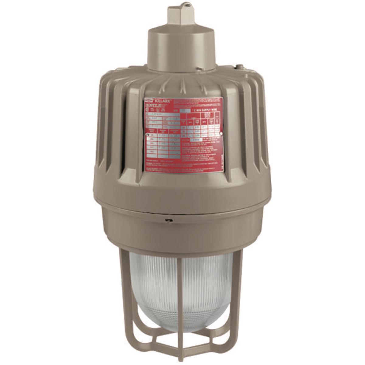 Hubbell EZP250A2G 250W Quadri-Volt Pulse-Start Metal Halide 3/4" Pendant with Guard  ; Three light sources – High Pressure Sodium (50-400W), Metal Halide (70-400W) and Pulse Start Metal Halide (175-400W) ; Mounting choice –Pendant, ceiling, 25˚ stanchion or 90˚ wall mount,