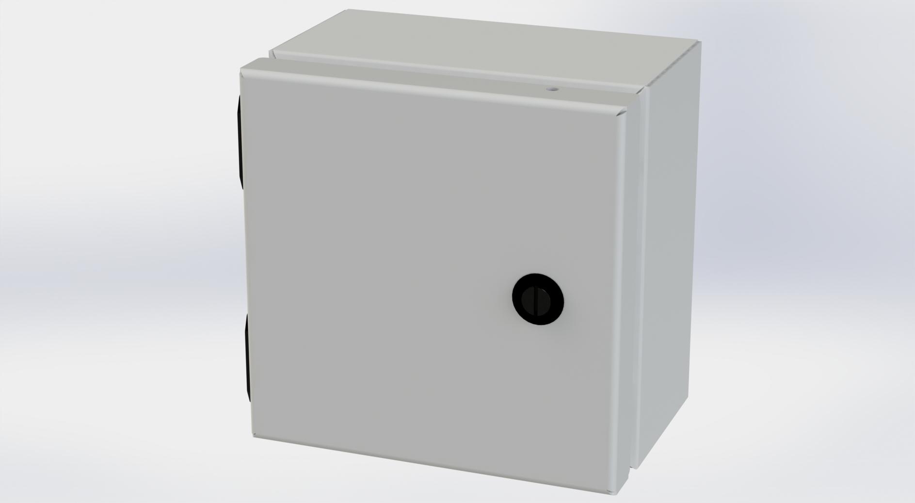 Saginaw Control SCE-606ELJLG ELJ Enclosure, Height:6.00", Width:6.00", Depth:4.00", RAL 7035 gray powder coating inside and out. Optional sub-panels are powder coated white.
