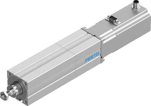 Festo 1472509 electric cylinder EPCO-40-300-5P-ST-E Mechanical linear drive with piston rod and fixed stepper motor. Size: 40, Stroke: 300 mm, Stroke reserve: 0 mm, Piston rod thread: M10x1,25, Reversing backlash: 0,1 mm