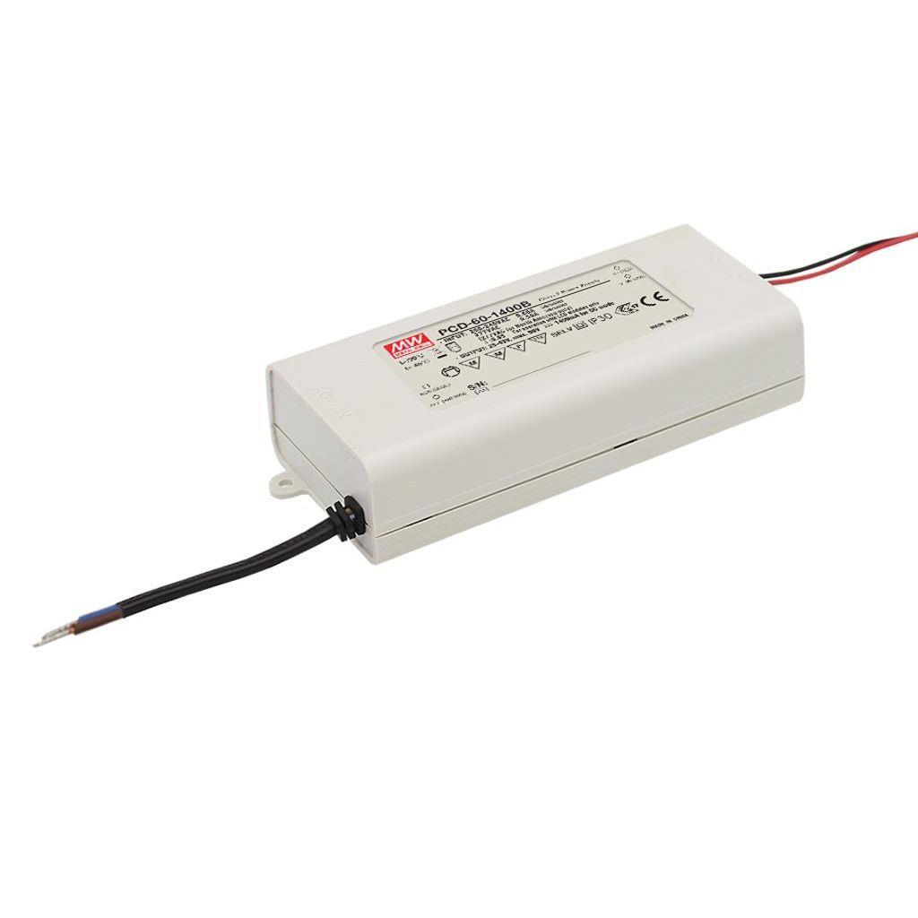 MEAN WELL PCD-60-1400B AC-DC Single output LED driver Constant Current (CC); Output 1.4A at 25-43Vdc; AC phase-cut dimming
