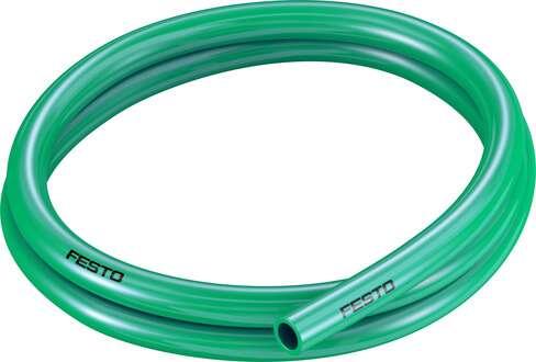 Festo 567984 plastic tubing PUN-H-5/8-GN-150-CB Approved for use in food processing (hydrolysis resistant) Outer diameter, inches: 5/8, Bending radius relevant for flow rate: 0,288 Fuß, Min. bending radius: 0,125 Fuß, Tubing characteristics: Suitable for energy chains