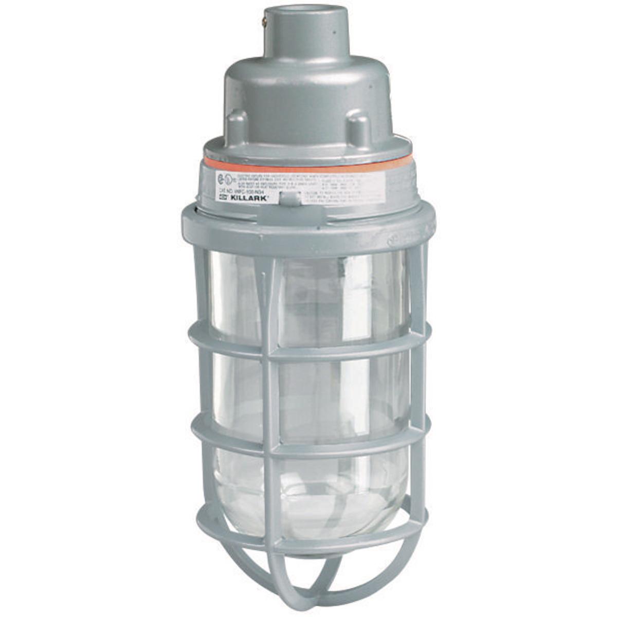 Hubbell VUAGG-2-200PX 200W V Series Incandescent - Pendant - 3/4" Hub With Globe and Guard - Unit Pack  ; Electrostatically applied epoxy/polyester finish ; Modular design ; Hubs are threaded for attachment to conduit ; Set screws in pendant fixture ; Copper-free aluminum (les