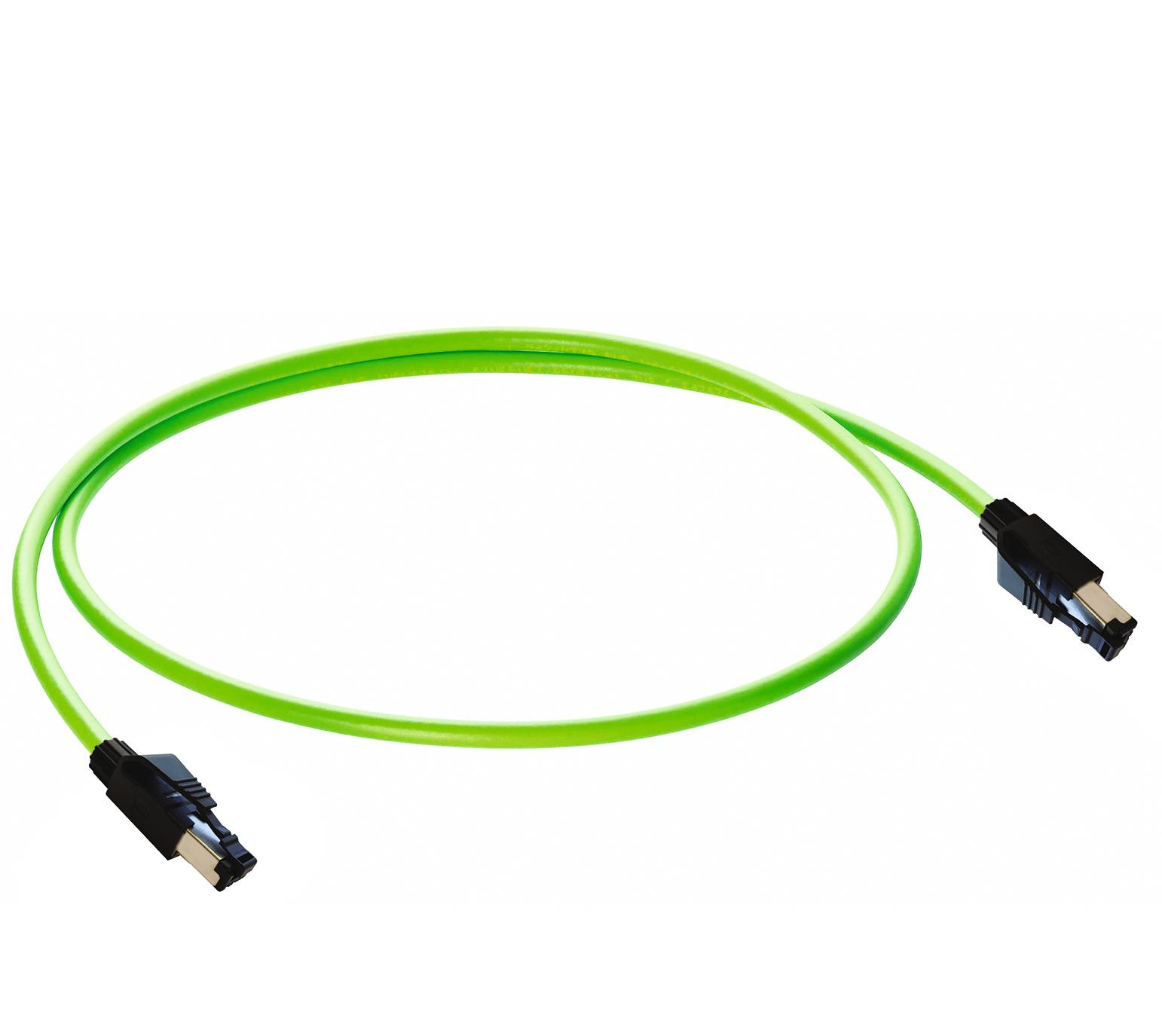 Belden 2140 Fast Ethernet Cat5e Data Double-Ended Cordset: Male straight RJ45-coded black RJ45 Field Attachable to male straight RJ45-coded black RJ45 Field Attachable, shielded, 30 V AC / 42 V DC, 1.5 A; TPE green cable, 4-wires, 0.38 mm², 0985 S4742 502/70 M, 70 M