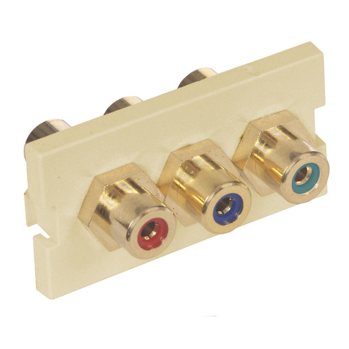Hubbell IMCRF1EI iStation Modules, RCA Component, Female to Female, 1-Unit, Electric Ivory  ; Standard Product