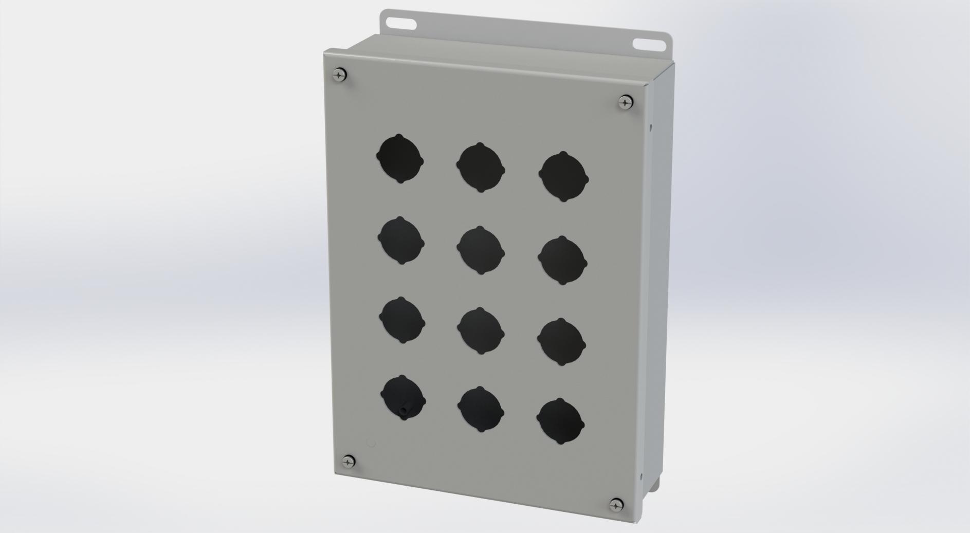 Saginaw Control SCE-12PB PB Enclosure, Height:11.75", Width:8.50", Depth:3.00", ANSI-61 gray powder coating inside and out.