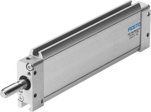 Festo 194139 flat cylinder DZF-11/16"-2"-A-P-A Non-rotating, for position sensing, with elastic cushioning rings in end positions. Various mounting options, with or without additional mounting components. Stroke: 2 ", Piston diameter: 11/16", Max. angular deflection o