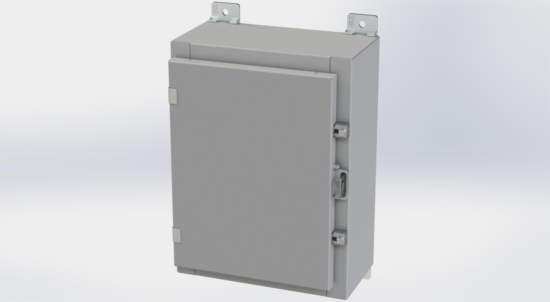 Saginaw Control SCE-16H1206LP Nema 4 LP Enclosure, Height:16.00", Width:12.00", Depth:6.00", ANSI-61 gray powder coating inside and out. Optional panels are powder coated white.