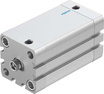 Festo 536307 compact cylinder ADN-40-60-I-P-A Per ISO 21287, with position sensing and internal piston rod thread Stroke: 60 mm, Piston diameter: 40 mm, Piston rod thread: M8, Cushioning: P: Flexible cushioning rings/plates at both ends, Assembly position: Any