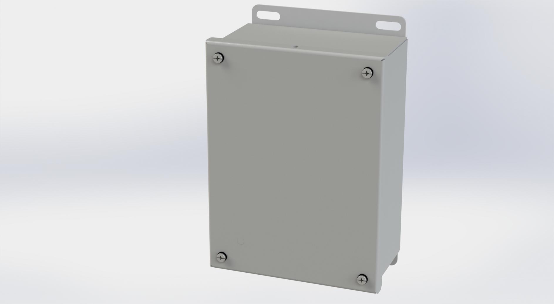 Saginaw Control SCE-806SC SC Enclosure, Height:8.13", Width:6.00", Depth:3.50", ANSI-61 gray powder coating inside and out.  Optional sub-panels are powder coated white.