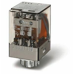 Finder 60.13.9.024.5260 General purpose plug-in electromechanical relay (11-pins) with LED indicator - Finder (60 series) - Control coil voltage 24Vdc - 3 poles (3P) - 3C/O / 3PDT (3 Pole Double Throw) contact - Rated current 6A (250Vac; AC-1) / 6A (30Vdc; DC-1) - Rated switchin