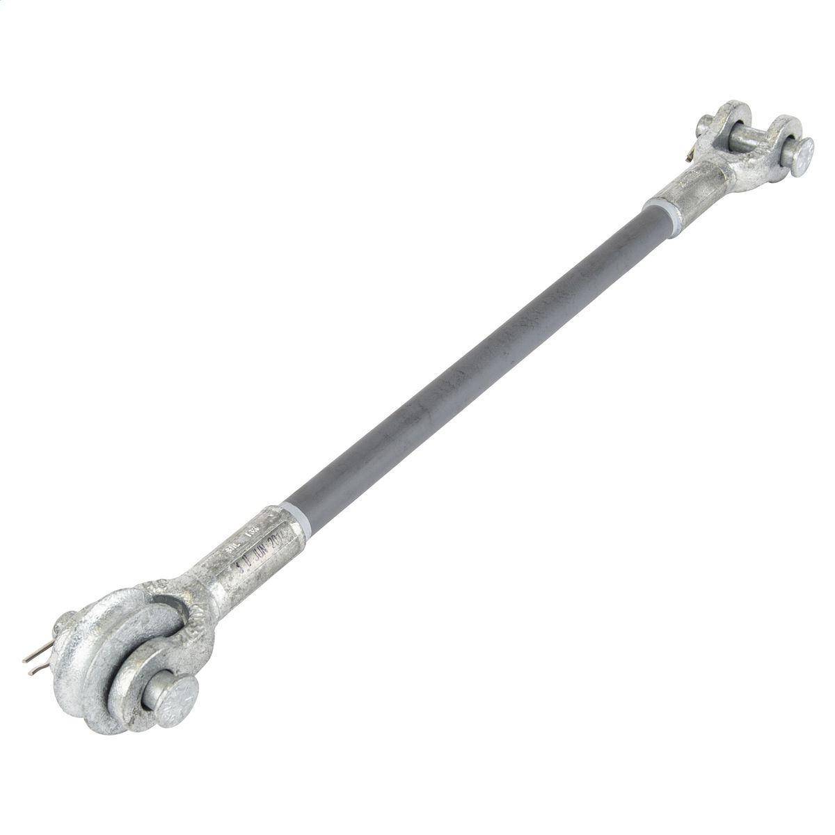 Hubbell GS21018CC1SC 18" Silicone Coated Fiberglass Guy Strain; 21,000 lb Series; Clevis / Clevis + 1 Roller 