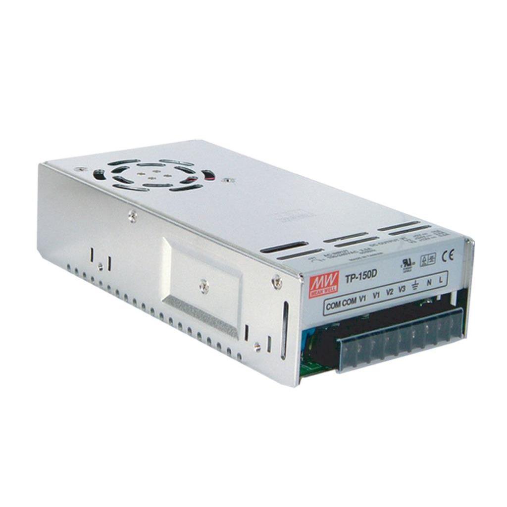 MEAN WELL TP-150B AC-DC Triple output enclosed power supply; Output 5Vdc at 20A +12Vdc at 7A -12Vdc at 1A; TP-150B is succeeded by QP-150-3B.