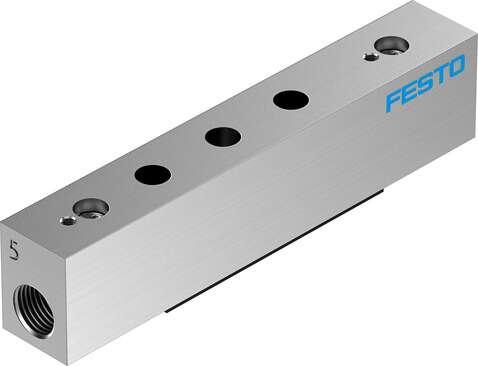 Festo 574595 vertical pressure exhaust plate VABF-L1-P7A13-G18 Grid dimension: 16 mm, Max. number of valve positions: 1, Operating pressure: -0,9 - 10 bar, Authorisation: (* RCM Mark, * c CSA us (OL), * c UL us - Recognized (OL)), Corrosion resistance classification C