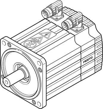Festo 1574608 servo motor EMMS-AS-140-S-HS-RR Without gear unit. Ambient temperature: -40 - 40 °C, Storage temperature: -20 - 60 °C, Relative air humidity: 0 - 90 %, Conforms to standard: IEC 60034, Insulation protection class: F