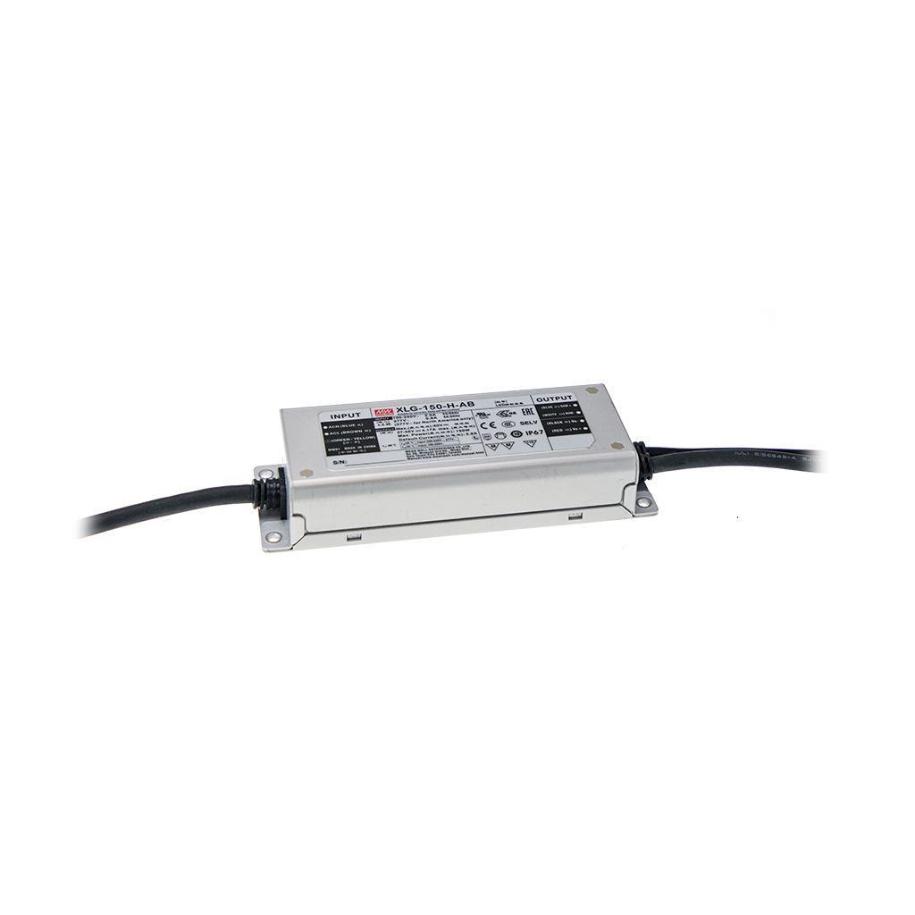 MEAN WELL XLG-150I-M AC-DC India version Single output LED driver Constant Power Mode with Input over voltage protection; Output 107Vdc at 2.1A; Metal housing design; IP67; Io and Vo fixed for harsh environment