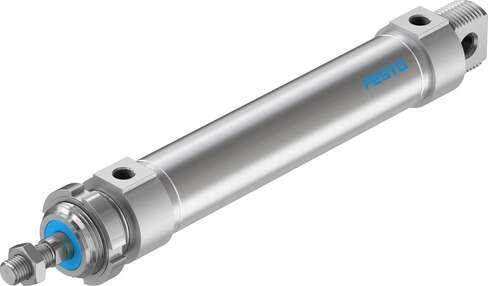 Festo 559300 round cylinder DSNU-32-125-PPS-A with self-adjusting pneumatic end position cushioning Stroke: 125 mm, Piston diameter: 32 mm, Piston rod thread: M10x1,25, Cushioning: PPS: Self-adjusting pneumatic end-position cushioning, Assembly position: Any