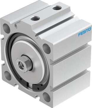 Festo 188289 short-stroke cylinder ADVC-63-15-I-P No facility for sensing, piston-rod end with female thread. Stroke: 15 mm, Piston diameter: 63 mm, Based on the standard: (* ISO 6431, * Hole pattern, * VDMA 24562), Cushioning: P: Flexible cushioning rings/plates at b