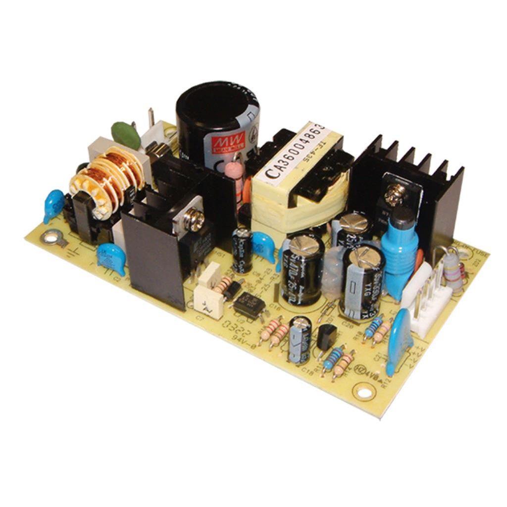 MEAN WELL PS-25-48 AC-DC Single output Open frame power supply; Output 48Vdc at 0.5A; PS-25-48 is succeeded by EPS-25-48.