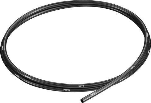Festo 159663 plastic tubing PUN-4X0,75-SW Standard O.D tubing, for QS plug connectors, CN and CK polyurethane fittings (not approved for use in the food industry). Outside diameter: 4 mm, Bending radius relevant for flow rate: 17 mm, Inside diameter: 2,6 mm, Min. bend