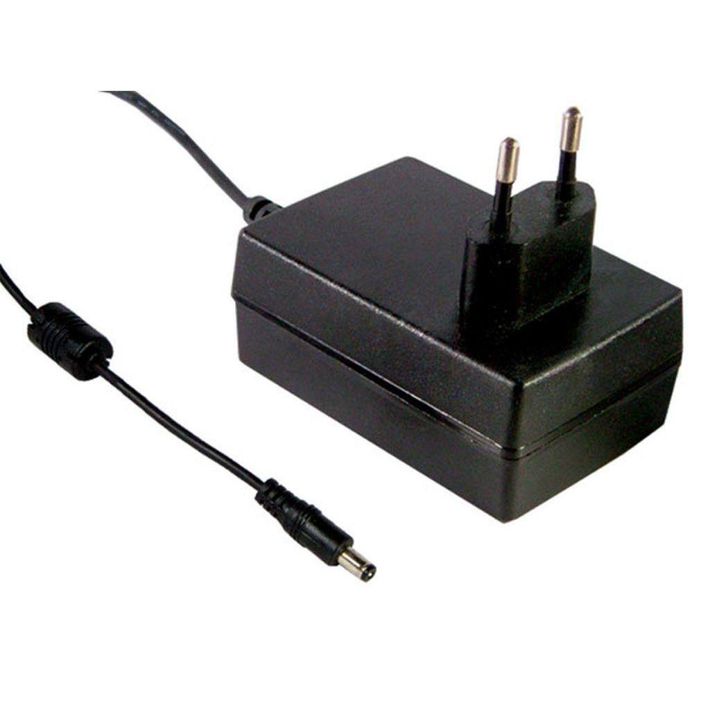 MEAN WELL GST25E05-P1J AC-DC Industrial wall mount adaptor; Output 5Vdc at 4A; 2 Pin Euro plug