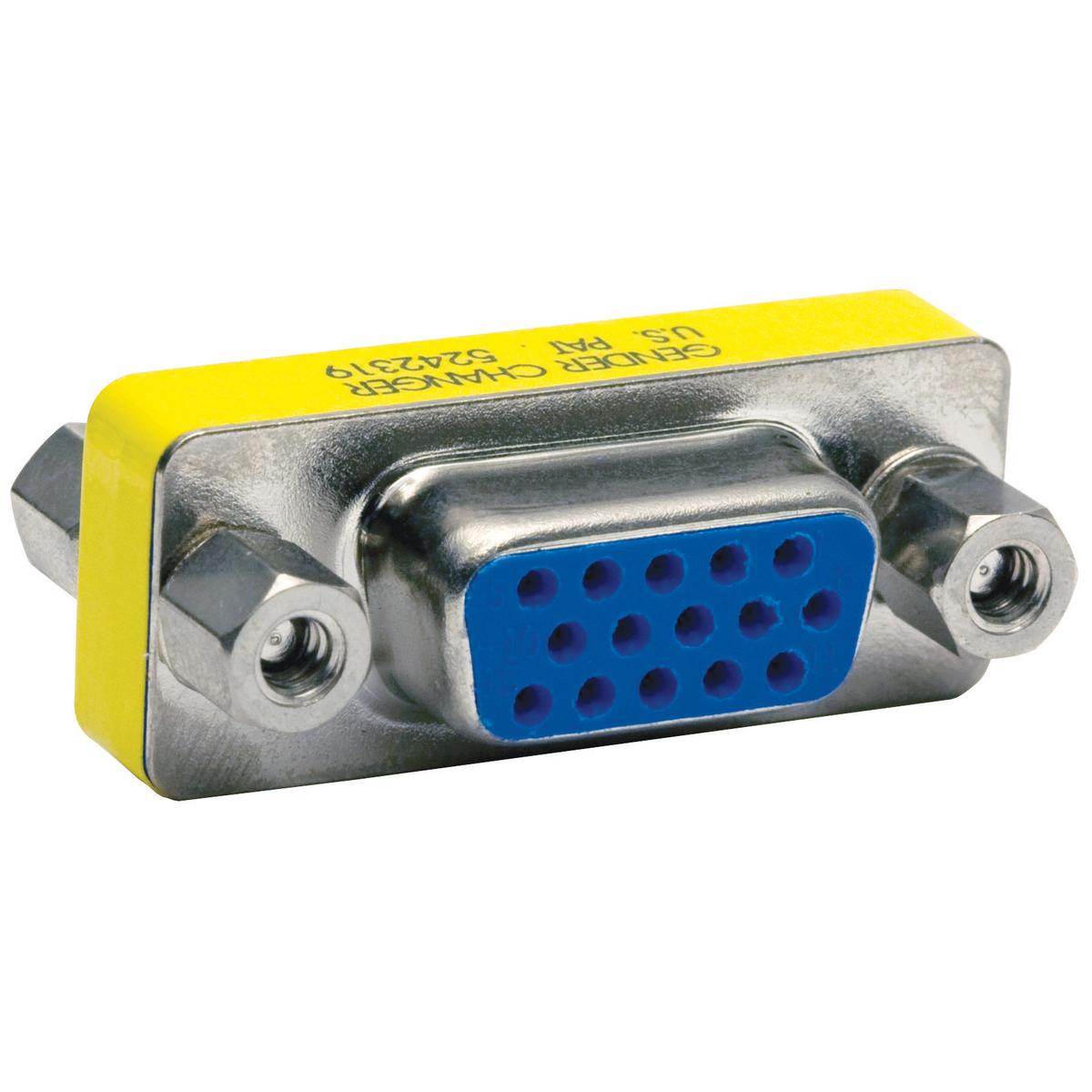 Hubbell 15GC10 Audio/Video Connector, D-Sub, 15-Pin, Gender Changer Bulk Connector, 10 Pack  ; Standard Product