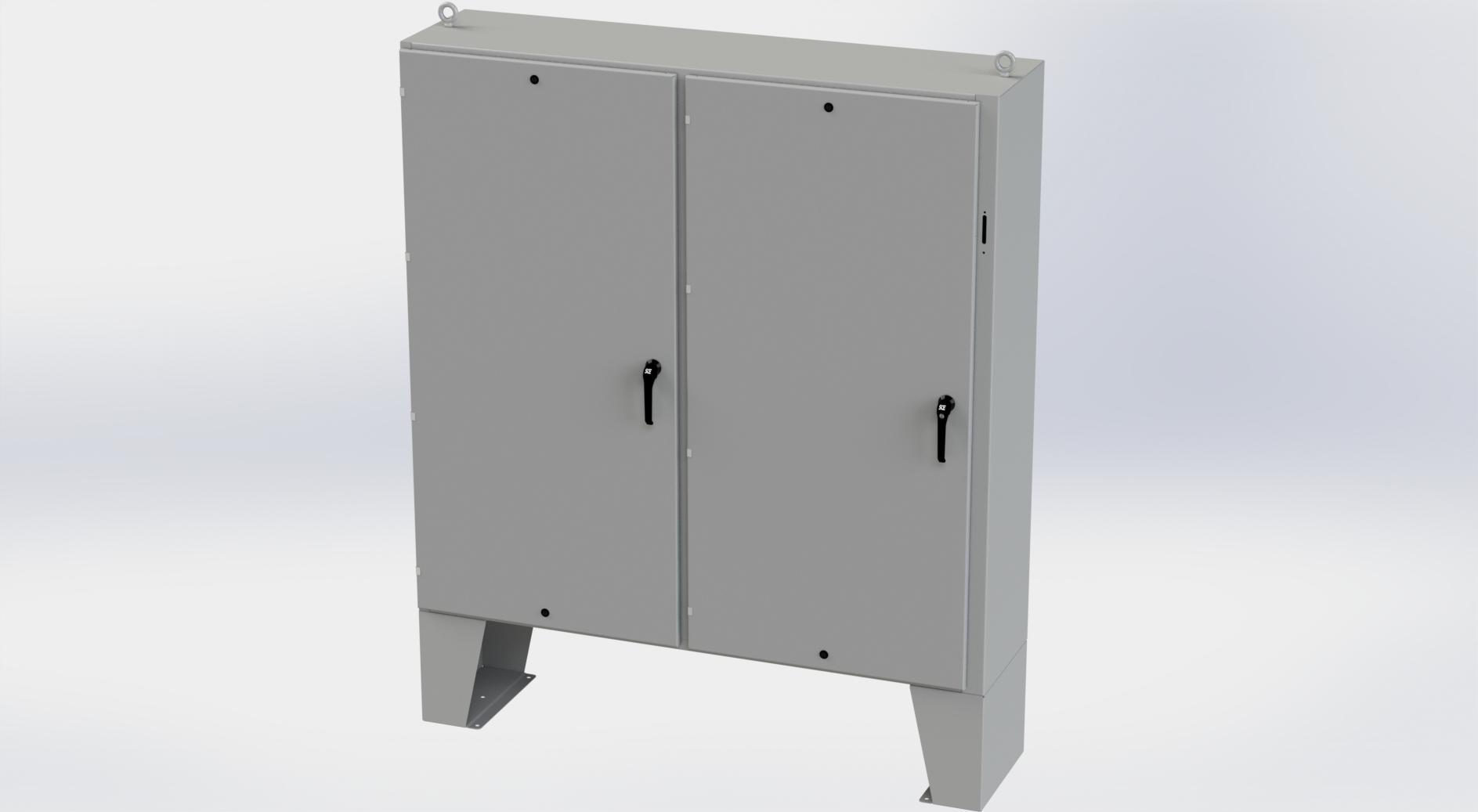 Saginaw Control SCE-72XEL7318LP 2DR XEL Enclosure, Height:72.00", Width:73.00", Depth:18.00", ANSI-61 gray powder coating inside and out. Optional sub-panels are powder coated white.