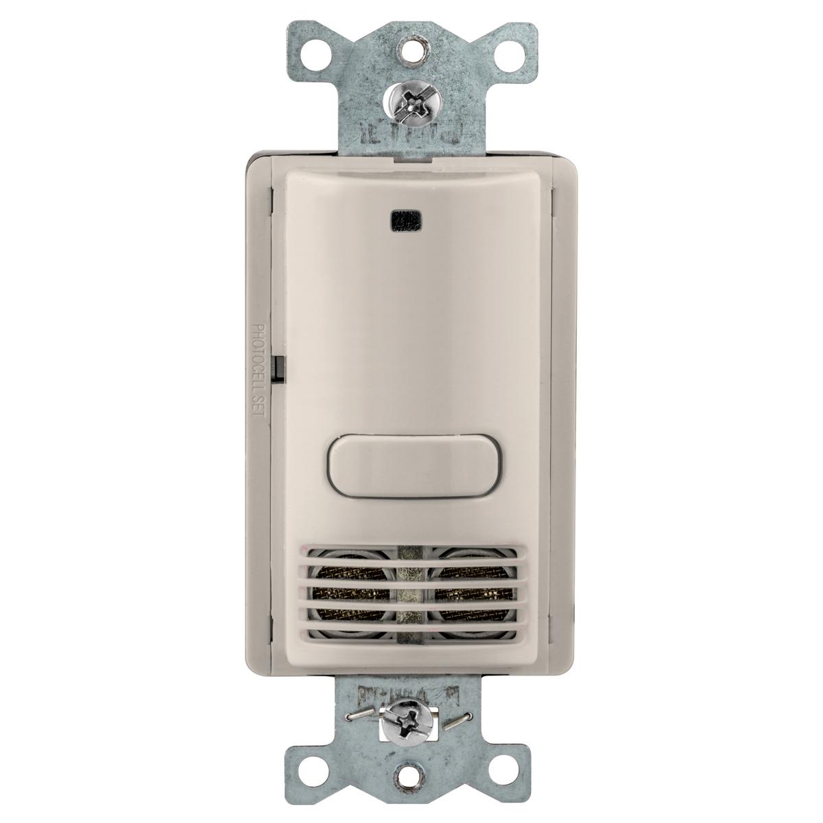 Hubbell AU2000LA1 Occupancy Sensing Products, Wall Switch,Occupancy or Vacancy, Ultrasonic, 1 Relay, 1000 Square Feet,800WIncandescent, 1000W Fluorescent @ 120V AC, 1800W Fluorescent @ 277VAC, 120/277V AC, With Photocell, Light Almond 