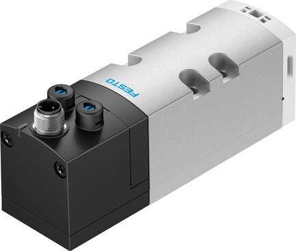 Festo 561369 solenoid valve VSVA-B-T32C-AZD-D1-1R5L Valve function: 2x3/2 closed, monostable, Type of actuation: electrical, Width: 42 mm, Standard nominal flow rate: 1100 l/min, Operating pressure: 3 - 10 bar