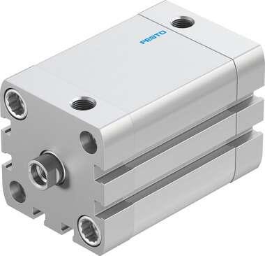 Festo 572669 compact cylinder ADN-40-40-I-PPS-A with self-adjusting pneumatic end position cushioning Stroke: 40 mm, Piston diameter: 40 mm, Piston rod thread: M8, Cushioning: PPS: Self-adjusting pneumatic end-position cushioning, Assembly position: Any