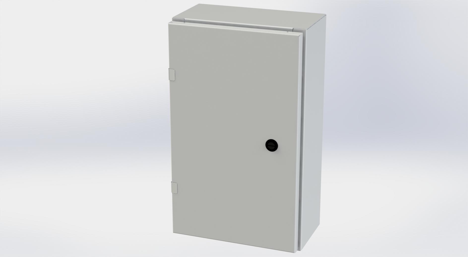Saginaw Control SCE-20EL1206LPLG EL Enclosure, Height:20.00", Width:12.00", Depth:6.00", RAL 7035 gray powder coating inside and out. Optional sub-panels are powder coated white.