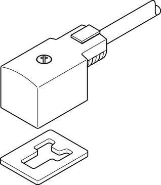 Festo 30942 plug socket with cable KMV-1-230AC-5 Pre-assembled, for V solenoids. Mounting type: On solenoid valve with M3 central screw, Assembly position: Any, Product weight: 320 g, Electrical connection: (* Plug socket, * Plug pattern type B to EN 175301-803), Nom