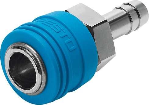 Festo 531641 coupling socket KD4-N-9 Self-closing Nominal size: 7,4 mm, Operating pressure complete temperature range: -0,95 - 12 bar, Standard nominal flow rate: 1008 l/min, Operating medium: Compressed air in accordance with ISO8573-1:2010 [7:-:-], Note on operating
