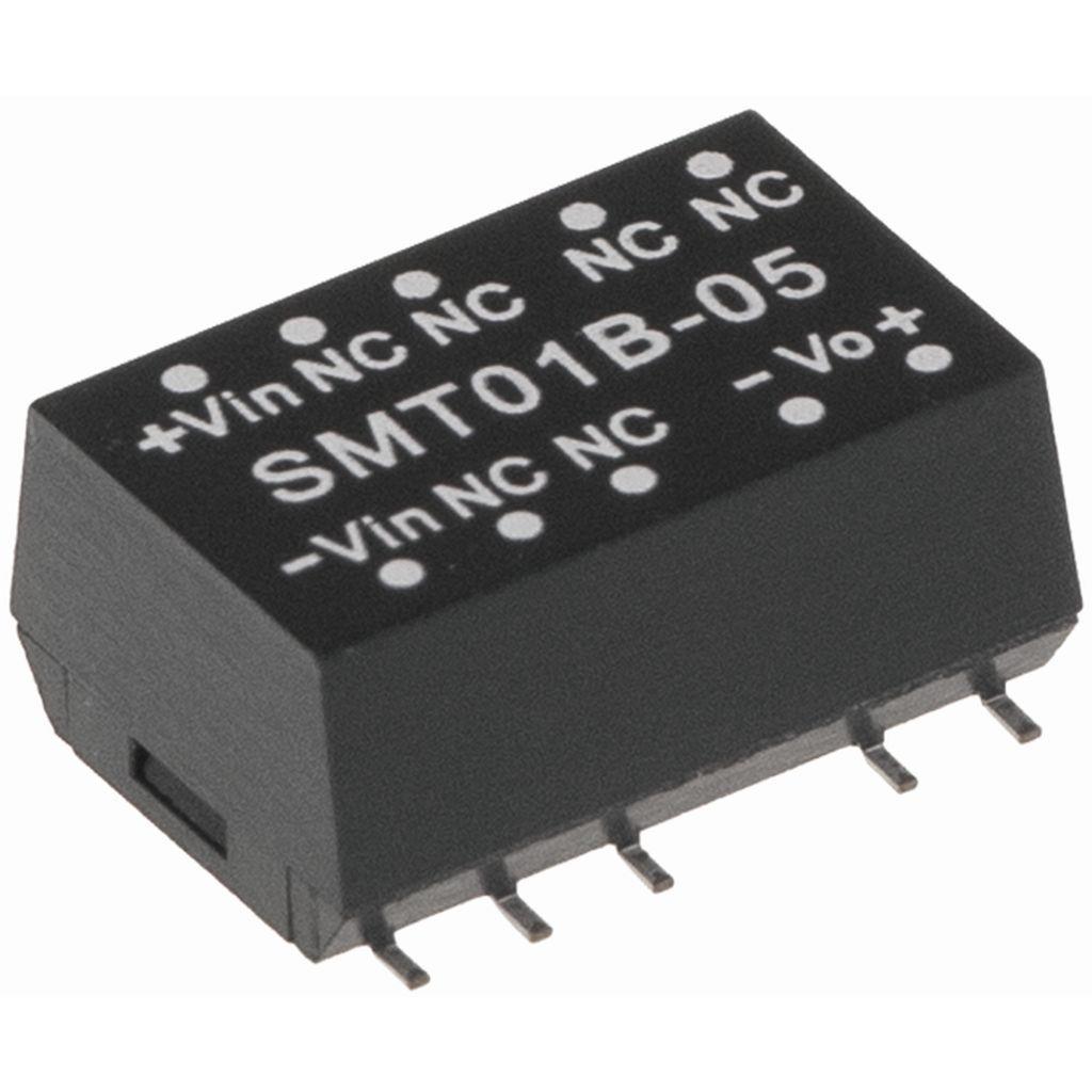 MEAN WELL SMT01B-12 DC-DC Regulated Converter PCB mount; Wide Input 18-36Vdc; Single Output 12Vdc at 0.083A; SMD package with industry standard pinout