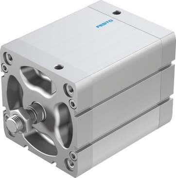 Festo 536382 compact cylinder ADN-100-80-A-P-A Per ISO 21287, with position sensing and external piston rod thread Stroke: 80 mm, Piston diameter: 100 mm, Piston rod thread: M16x1,5, Cushioning: P: Flexible cushioning rings/plates at both ends, Assembly position: Any