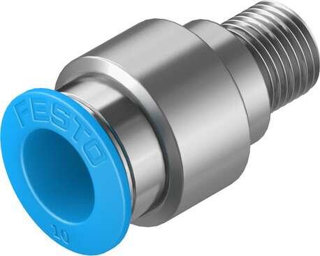 Festo 190647 push-in fitting QS-1/8-10-I male thread with internal hexagon socket. Size: Standard, Nominal size: 5,3 mm, Type of seal on screw-in stud: coating, Assembly position: Any, Container size: 10