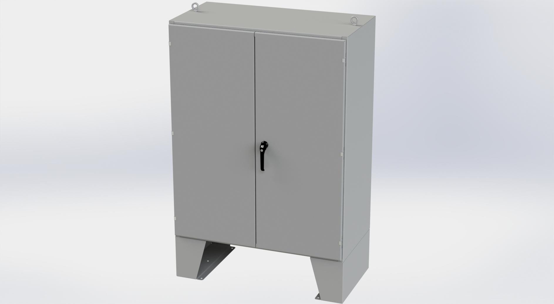 Saginaw Control SCE-604824LP 2DR LP Enclosure, Height:60.00", Width:48.00", Depth:24.00", ANSI-61 gray powder coating inside and out. Optional sub-panels are powder coated white.