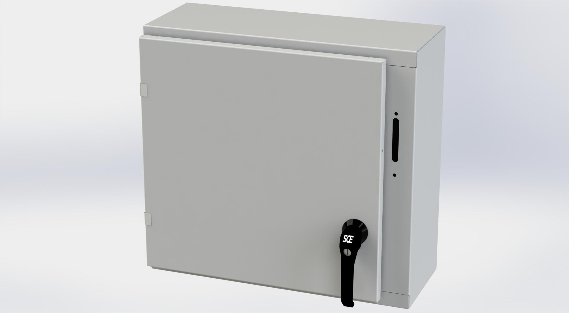 Saginaw Control SCE-20XEL2108LPLG XEL LP Enclosure, Height:20.00", Width:21.38", Depth:8.00", RAL 7035 gray powder coating inside and out. Optional sub-panels are powder coated white.