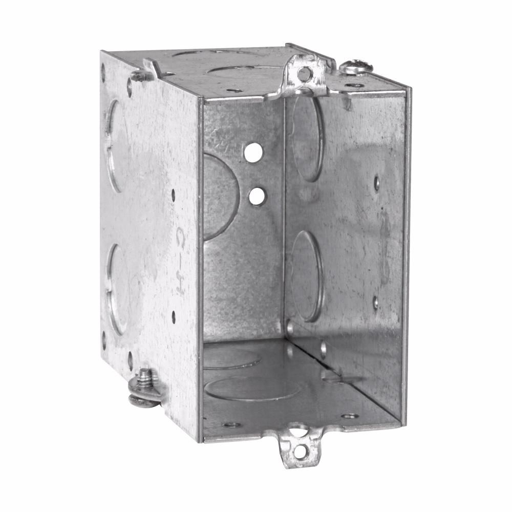 Eaton TP248 Eaton Crouse-Hinds series Switch Box, (1) 1/2", Conduit (no clamps), 3-1/2", (2) 1/2", Steel, Gangable, 18.0 cubic inch capacity