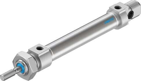 Festo 19185 standards-based cylinder DSNU-10-40-P-A Based on DIN ISO 6432, for proximity sensing. Various mounting options, with or without additional mounting components. With elastic cushioning rings in the end positions. Stroke: 40 mm, Piston diameter: 10 mm, Pist