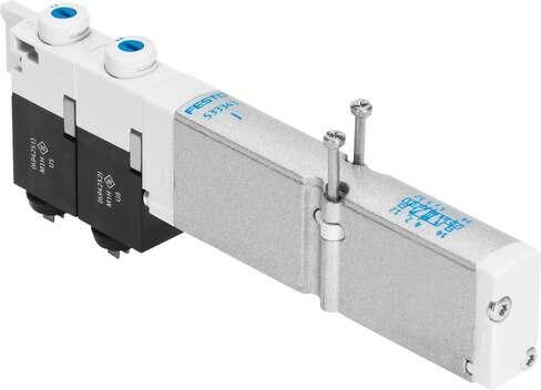 Festo 533346 solenoid valve VMPA1-M1H-E-PI For valve terminal MPA-S. Valve function: 5/3 exhausted, Type of actuation: electrical, Valve size: 10 mm, Standard nominal flow rate: 240 l/min, Operating pressure: -0,9 - 10 bar