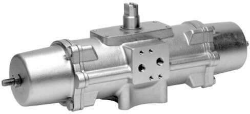 Festo 552889 semi-rotary drive DAPS-0120-090-RS3-F0507-CR single-acting, air connection to VDI/VDE 3845 Namur valves, direct flange mounting, stainless steel version. Size of actuator: 0120, Flange hole pattern: (* F05, * F07), Swivel angle: 90 deg, Shaft connection d