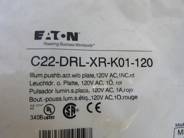 C22-DRL-XR-K01-120 Part Image. Manufactured by Eaton.