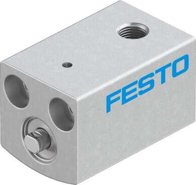 Festo 188051 short-stroke cylinder AEVC-4-5-P No facility for sensing Stroke: 5 mm, Piston diameter: 4 mm, Spring return force, retracted: 1 N, Cushioning: P: Flexible cushioning rings/plates at both ends, Assembly position: Any